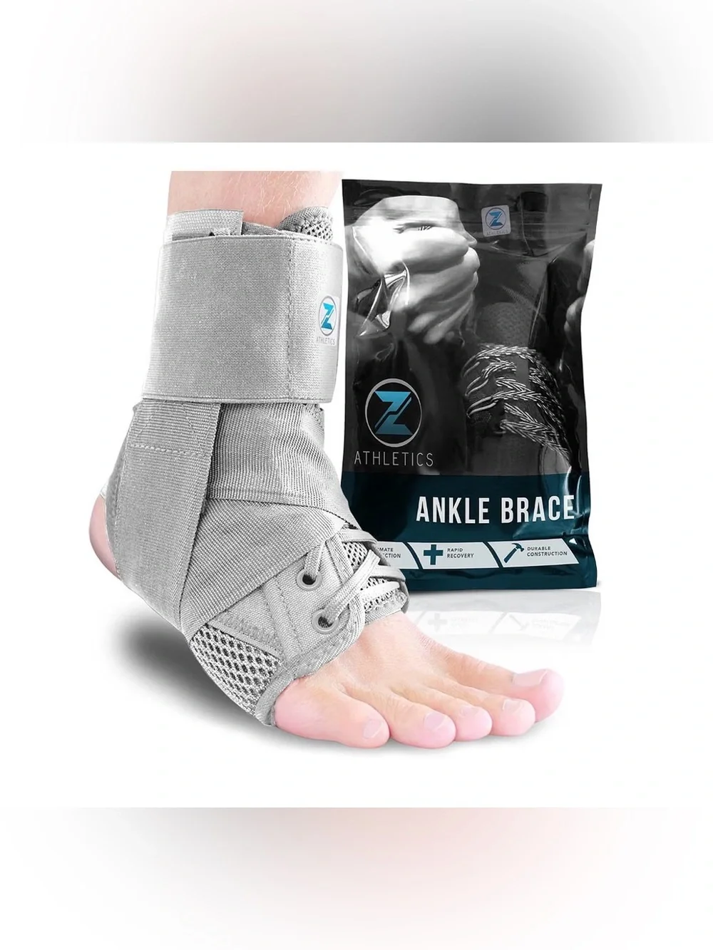Ankle Brace for Women & Men - Lace Up Adjustable Support with Side Stabilizers m
